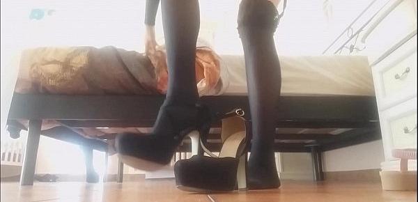  Do you like my shoes which do you prefer, my dear I know you want to be under my heels